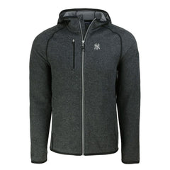 New York Yankees Cutter & Buck Mainsail Full-Zip Hooded Jacket Heather Charcoal