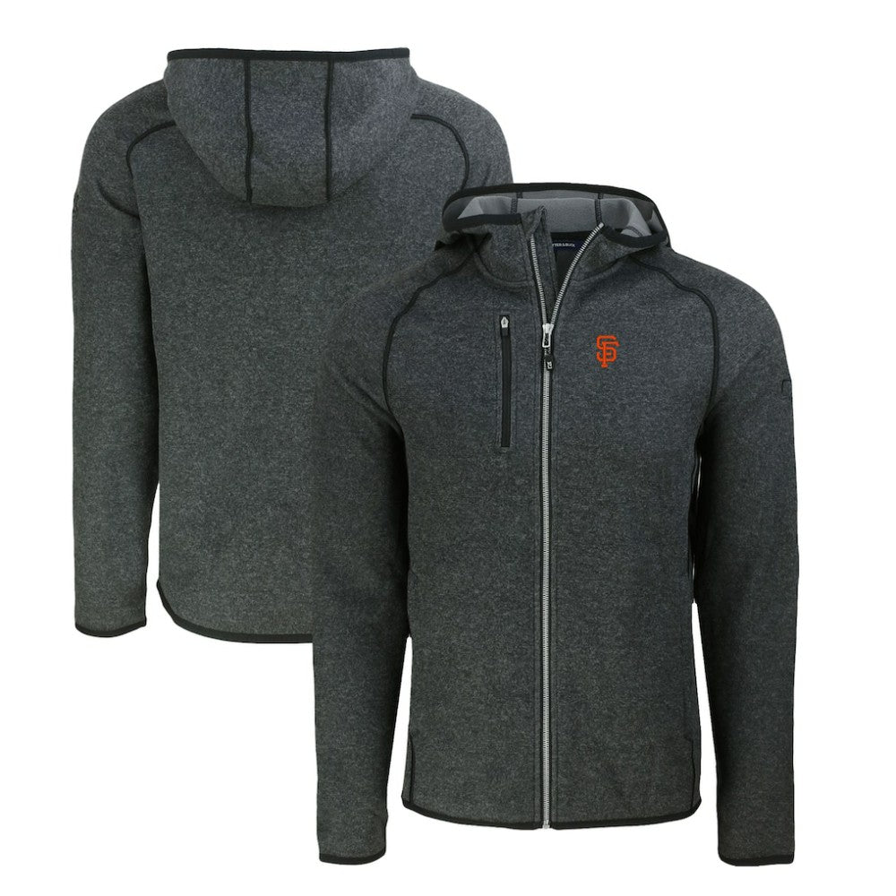 San Francisco Giants Cutter & Buck Mainsail Full-Zip Hooded Jacket Heather Charcoal