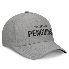 Pittsburgh Penguins Fanatics Elements A-Frame Leather Strapback Hat Heather Gray