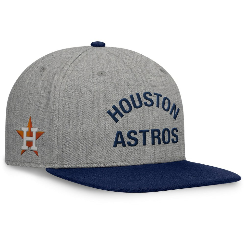 Houston Astros Elements Flat Brim Snapbuckle Hat Heather Gray/Navy