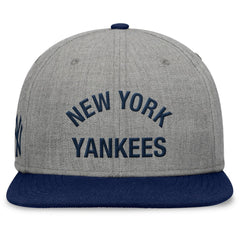 New York Yankees Elements Flat Brim Snapbuckle Hat Heather Gray/Navy