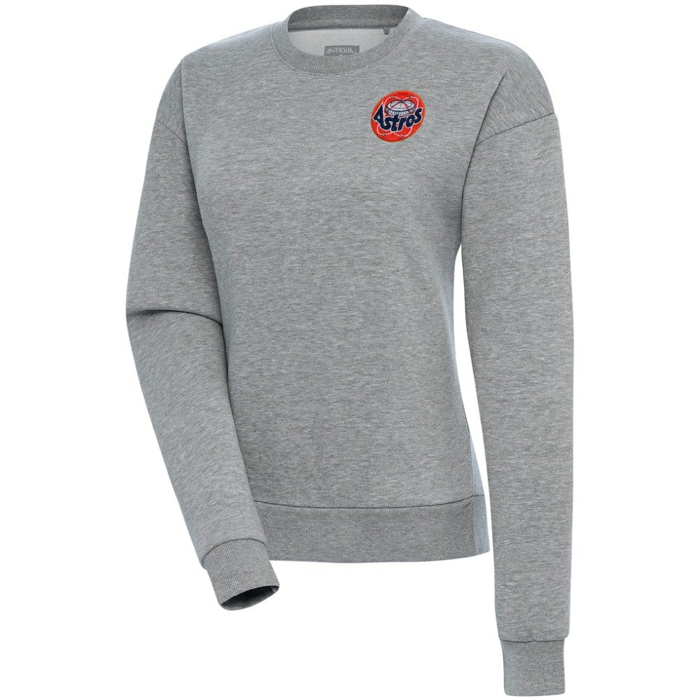 Houston Astros Antigua Women's Cooperstown Victory Crewneck Pullover Sweatshirt Heather Gray