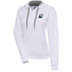 Tampa Bay Rays Antigua Women's Cooperstown Victory Pullover Hoodie White