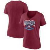 Colorado Avalanche Women's Slapshot V-Neck T-Shirt Burgundy