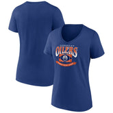 Edmonton Oilers Women's Slapshot V-Neck T-Shirt Navy