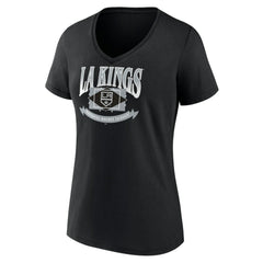 Los Angeles Kings Women's Slapshot V-Neck T-Shirt Black