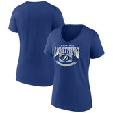Tampa Bay Lightning Women's Slapshot V-Neck T-Shirt Blue
