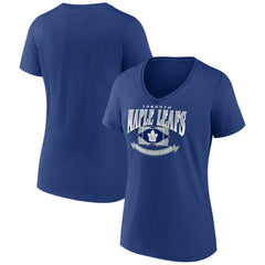 Toronto Maple Leafs Women's Slapshot V-Neck T-Shirt Blue