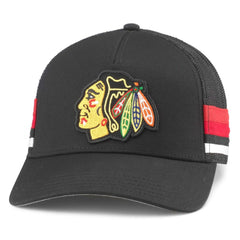 Chicago Blackhawks American Needle HotFoot Stripes Trucker Adjustable Hat Black