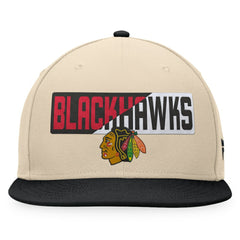 Chicago Blackhawks Fanatics Goalaso Snapback Hat Cream/Black