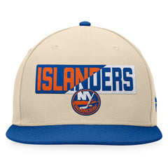 New York Islanders Fanatics Goalaso Snapback Hat Cream/Royal