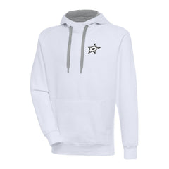 Dallas Stars Antigua Metallic Logo Victory Pullover Hoodie White