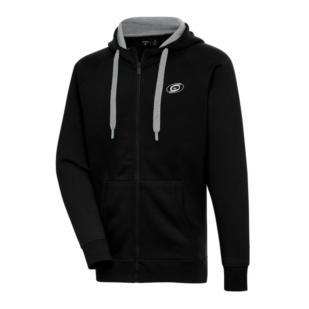 Carolina Hurricanes Antigua Metallic Logo Victory Full-Zip Hoodie Black