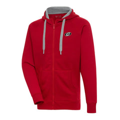 Carolina Hurricanes Antigua Metallic Logo Victory Full-Zip Hoodie Red