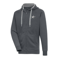 Dallas Stars Antigua Metallic Logo Victory Full-Zip Hoodie Charcoal