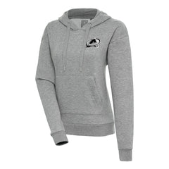 Colorado Avalanche Antigua Women's Metallic Logo Victory Pullover Hoodie Heather Gray