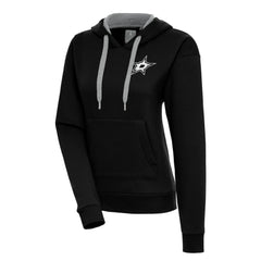 Dallas Stars Antigua Women's Metallic Logo Victory Pullover Hoodie Black