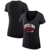 Carolina Hurricanes G-III 4Her by Carl Banks Women's Super-Slim Fit Lightweight Filigree Logo V-Neck T-Shirt – Black