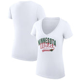 Minnesota Wild G-III 4Her by Carl Banks Women's Super-Slim Fit Lightweight Filigree Logo V-Neck T-Shirt – White