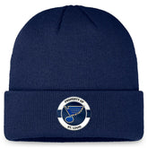 St. Louis Blues Fanatics Authentic Pro Training Camp Cuffed Knit Hat Navy