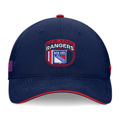 New York Rangers Fanatics 2024 NHL Draft On Stage Trucker Adjustable Hat Navy