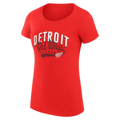 Detroit Red Wings G-III 4Her by Carl Banks Women's Super-Slim Fit Lightweight Filigree Logo T-Shirt – Red