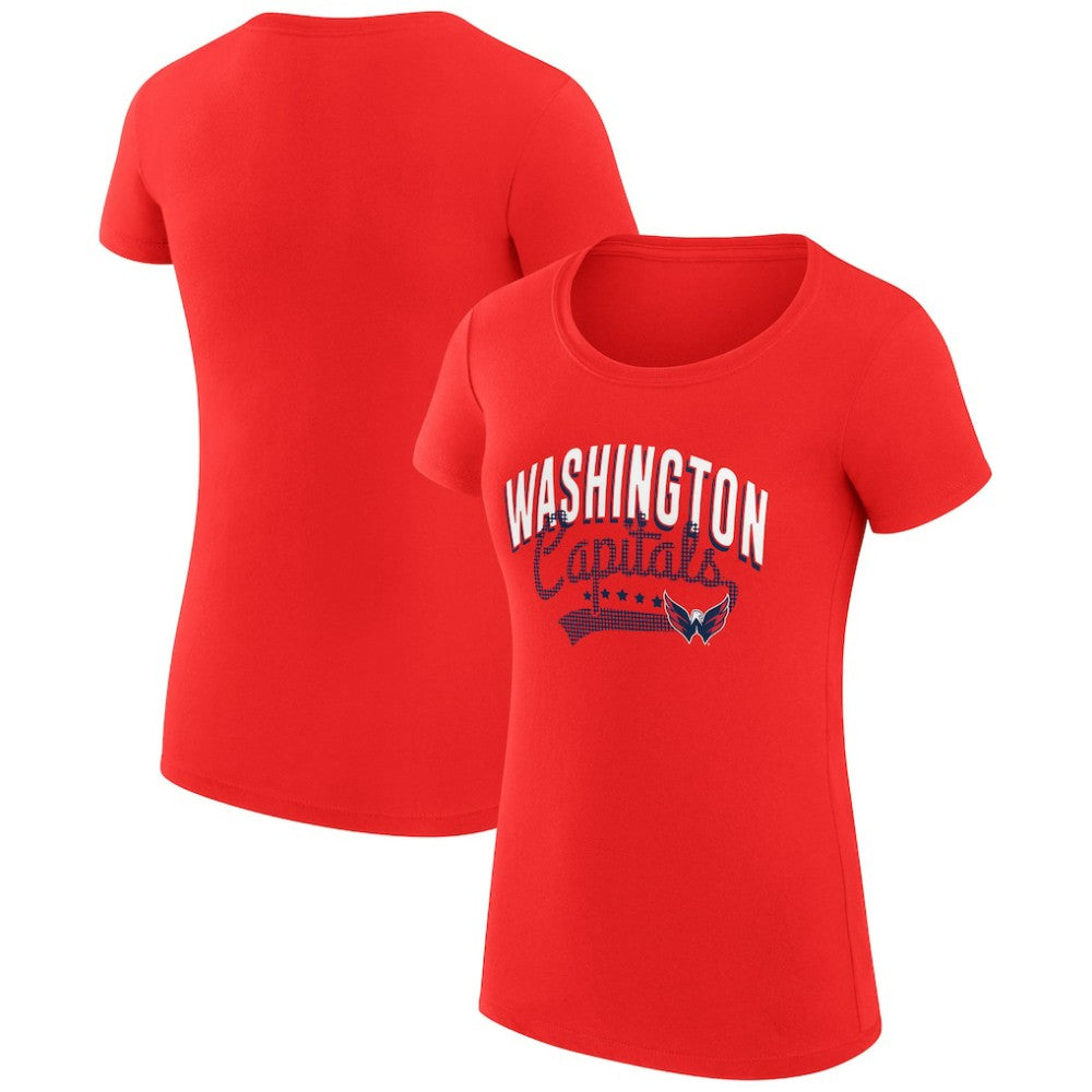 Washington Capitals G-III 4Her by Carl Banks Women's Super-Slim Fit Lightweight Filigree Logo T-Shirt – Red