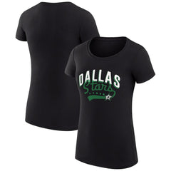 Dallas Stars G-III 4Her by Carl Banks Women's Super-Slim Fit Lightweight Filigree Logo T-Shirt – Black