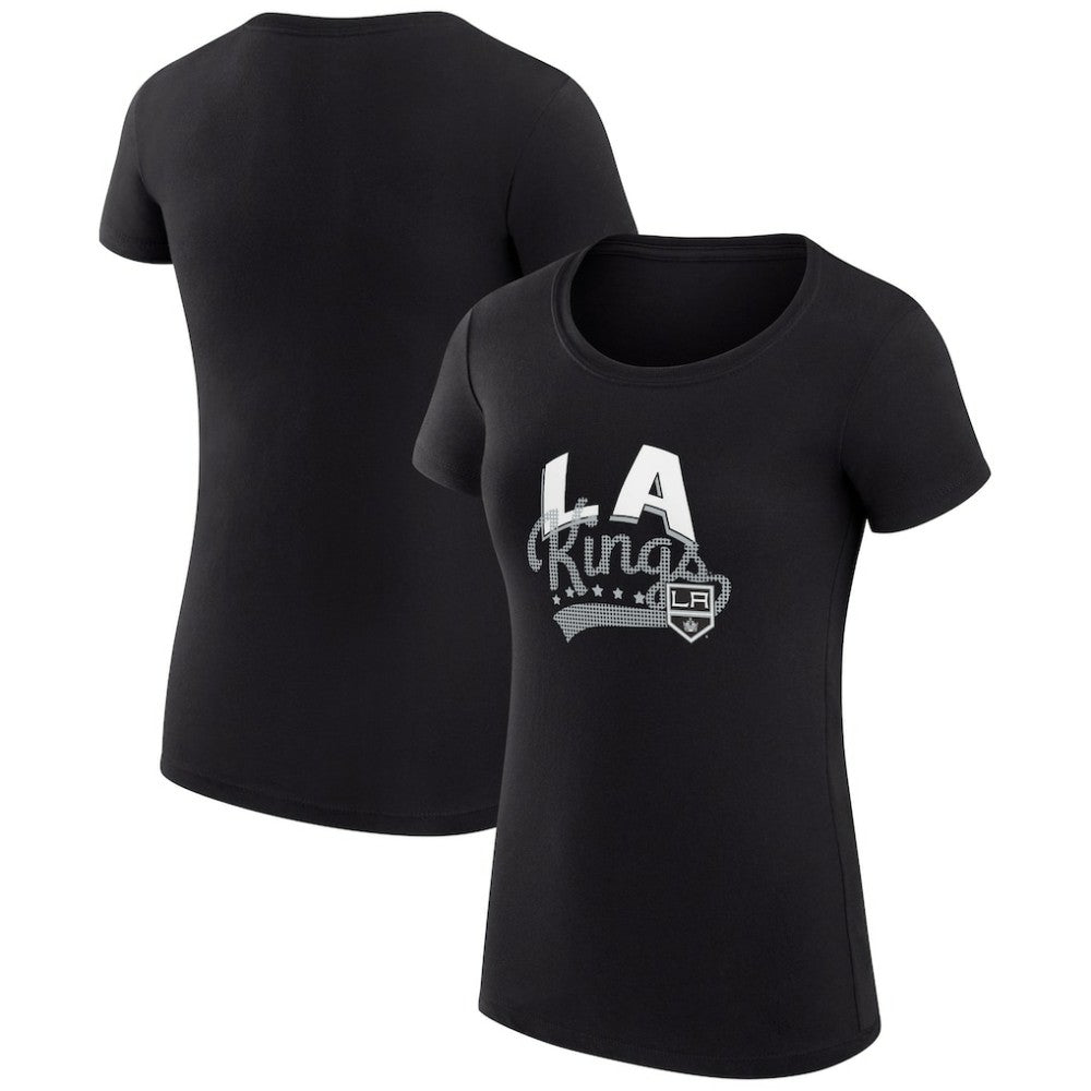 Los Angeles Kings G-III 4Her by Carl Banks Women's Super-Slim Fit Lightweight Filigree Logo T-Shirt – Black