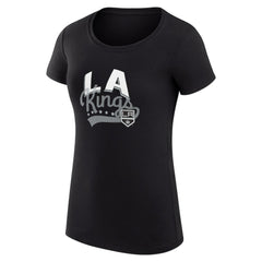 Los Angeles Kings G-III 4Her by Carl Banks Women's Super-Slim Fit Lightweight Filigree Logo T-Shirt – Black