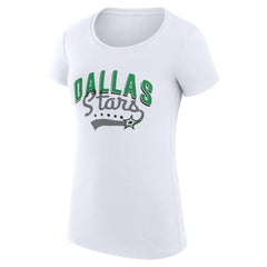 Dallas Stars G-III 4Her by Carl Banks Women's Super-Slim Fit Lightweight Filigree Logo T-Shirt – White