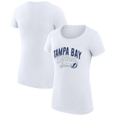 Tampa Bay Lightning G-III 4Her by Carl Banks Women's Super-Slim Fit Lightweight Filigree Logo T-Shirt – White