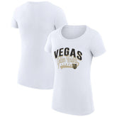 Vegas Golden Knights G-III 4Her by Carl Banks Women's Super-Slim Fit Lightweight Filigree Logo T-Shirt White