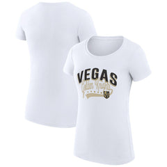 Vegas Golden Knights G-III 4Her by Carl Banks Women's Super-Slim Fit Lightweight Filigree Logo T-Shirt White