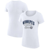 Winnipeg Jets G-III 4Her by Carl Banks Women's Super-Slim Fit Lightweight Filigree Logo T-Shirt – White