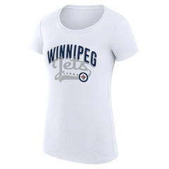 Winnipeg Jets G-III 4Her by Carl Banks Women's Super-Slim Fit Lightweight Filigree Logo T-Shirt – White
