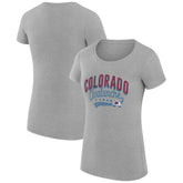Colorado Avalanche G-III 4Her by Carl Banks Women's Super-Slim Fit Lightweight Filigree Logo T-Shirt – Gray