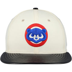 Chicago Cubs Game Night Leather Visor 59FIFTY Fitted Hat Cream | New Era