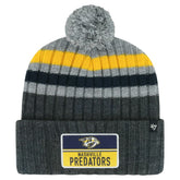 Nashville Predators '47 Stack Patch Cuffed Knit Hat with Pom Gray