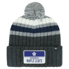 Toronto Maple Leafs '47 Stack Patch Cuffed Knit Hat with Pom Gray