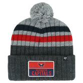 Washington Capitals '47 Stack Patch Cuffed Knit Hat with Pom Gray