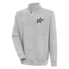 Dallas Stars Antigua Victory Quarter-Zip Pullover Top Heather Gray