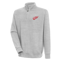 Detroit Red Wings Antigua Victory Quarter-Zip Pullover Top Heather Gray