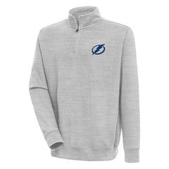 Tampa Bay Lightning Antigua Victory Quarter-Zip Pullover Top Heather Gray