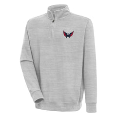 Washington Capitals Antigua Victory Quarter-Zip Pullover Top Heather Gray