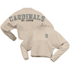 St. Louis Cardinals Women's Long Sleeve Cropped Jersey T-Shirt Cream
