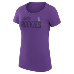 Colorado Rockies G-III 4Her by Carl Banks Women's Super-Slim Fit Lightweight Dot Print T-Shirt Purple