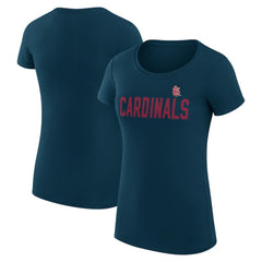St. Louis Cardinals G-III 4Her by Carl Banks Women's Super-Slim Fit Lightweight Dot Print T-Shirt Navy