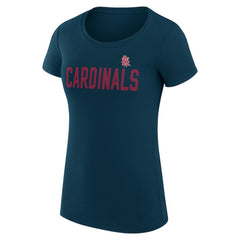 St. Louis Cardinals G-III 4Her by Carl Banks Women's Super-Slim Fit Lightweight Dot Print T-Shirt Navy