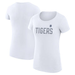 Detroit Tigers G-III 4Her by Carl Banks Women's Super-Slim Fit Lightweight Dot Print T-Shirt White